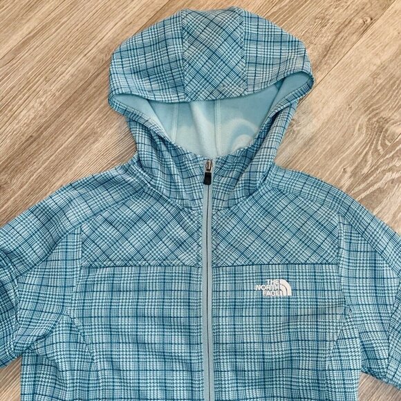 THE NORTH FACE Women TKA Stretch Hooded Fleece Cardigan Jumper Size XS Turquoise - Picture 2 of 14